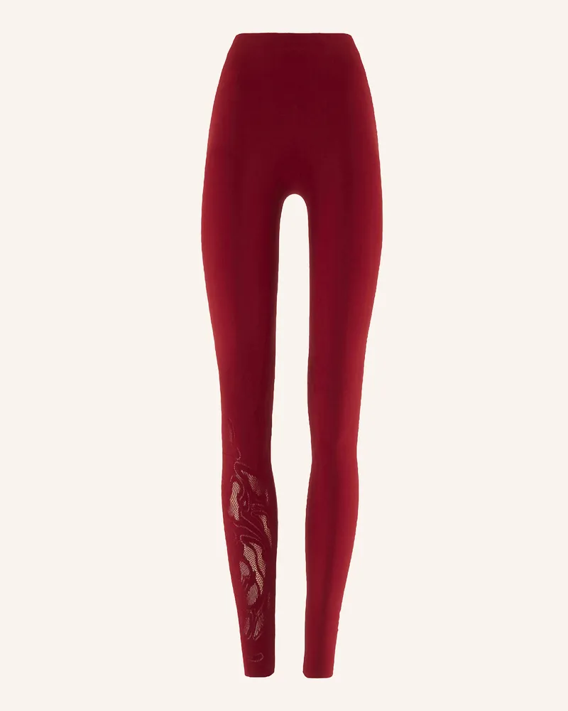 Wolford Leggings RTW ROSE NET LEGGINGS Rot