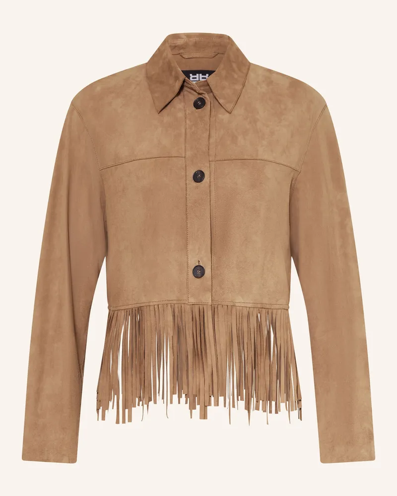Riani Lederjacke Mit Fransen braun Braun