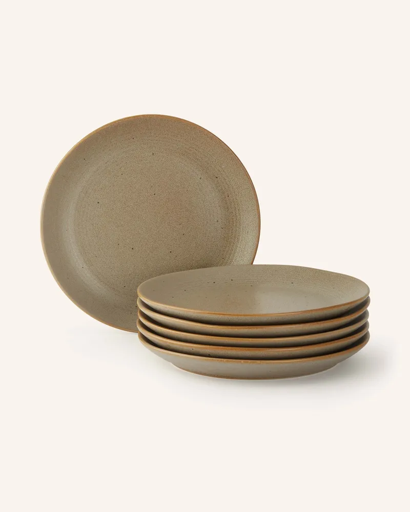 Blomus 6er-Set Dessertteller Kumi braun Taupe