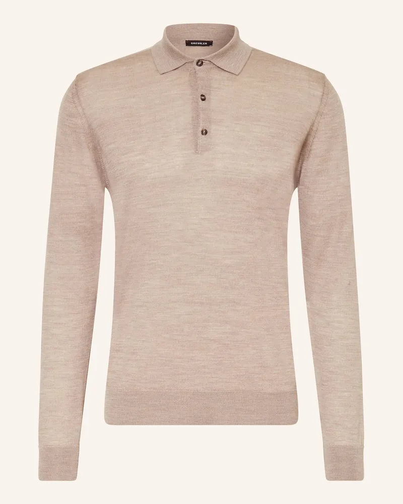 Dressler Strick-Poloshirt Beige