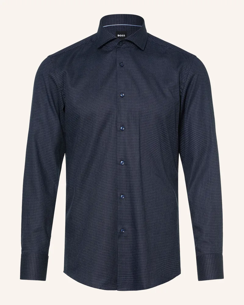 HUGO BOSS Hemd Hank Slim Fit blau Dunkelblau