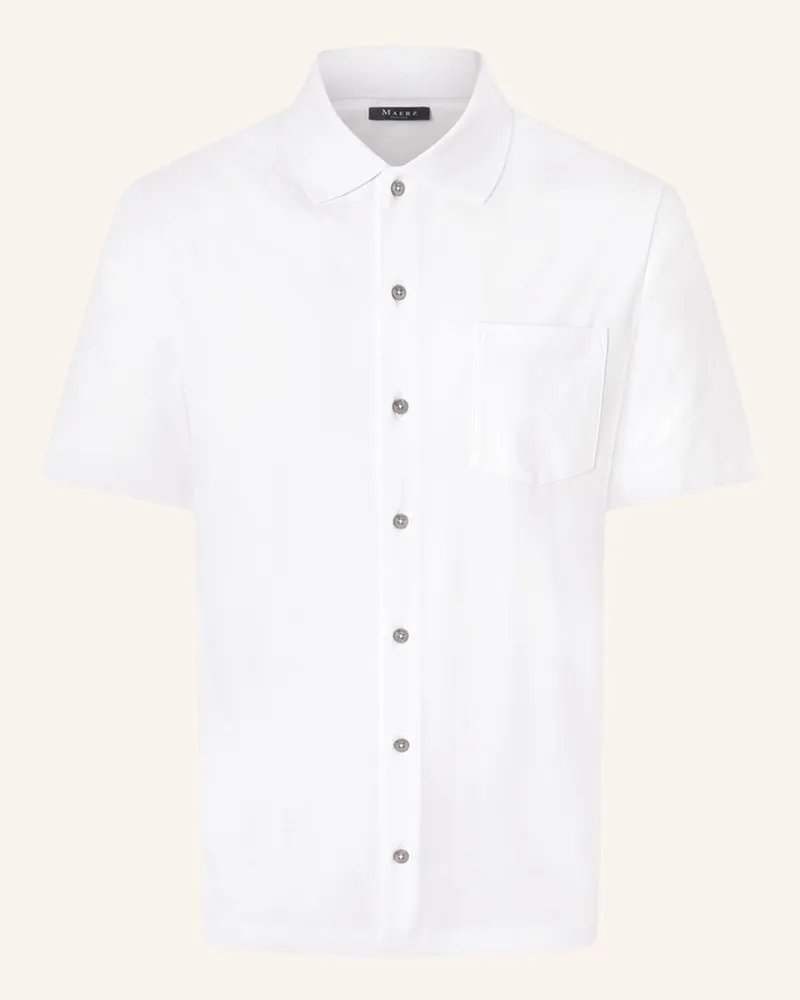Maerz Kurzarm-Hemd Regular Fit aus Jersey Weiss