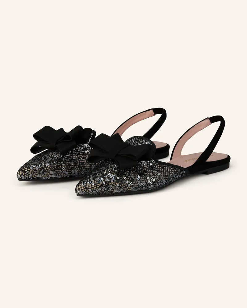 Pretty Ballerinas Slingballerinas MERLE mit Pailletten Dunkelgrau