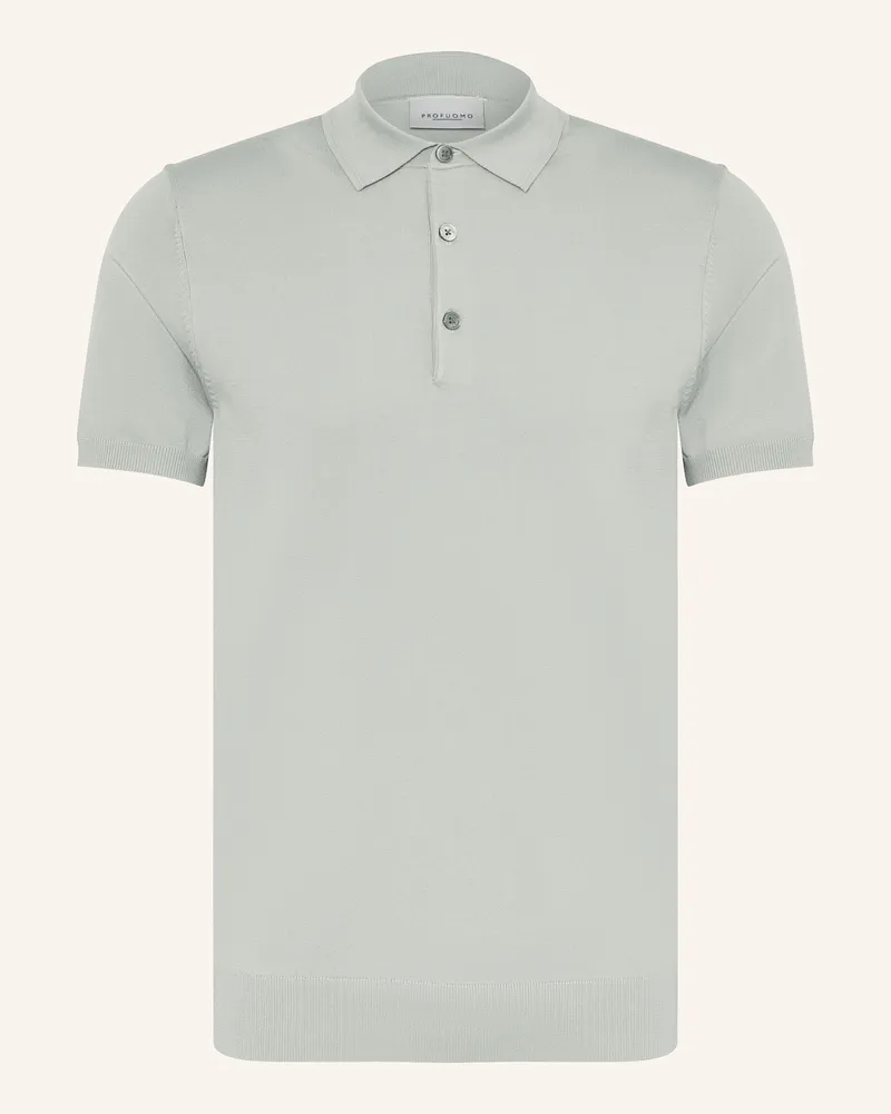 Profuomo Strick-Poloshirt Hellgrün