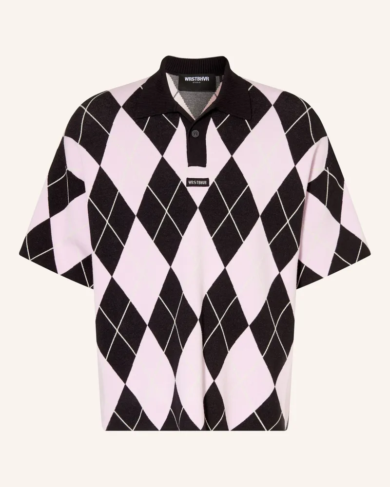 WRSTBHVR Strick-Poloshirt Lev pink Schwarz