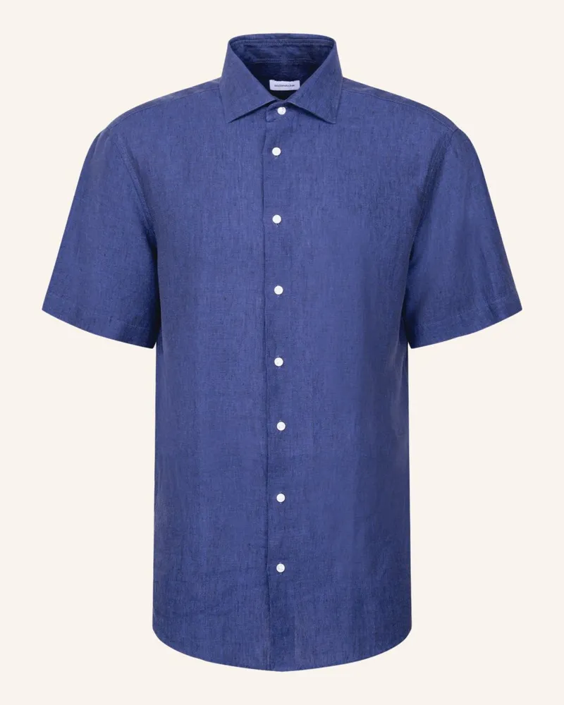 Seidensticker Leinenhemd Regular Fit blau Dunkelblau