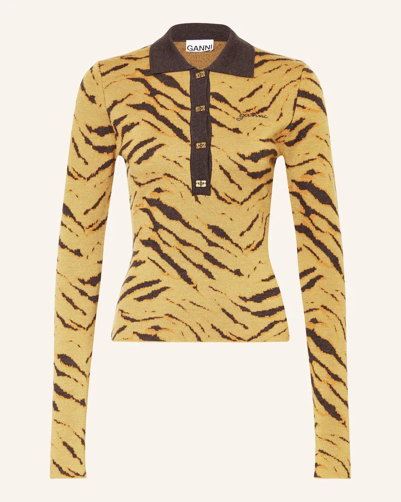 Ganni Longsleeve aus Merinowolle Gelb