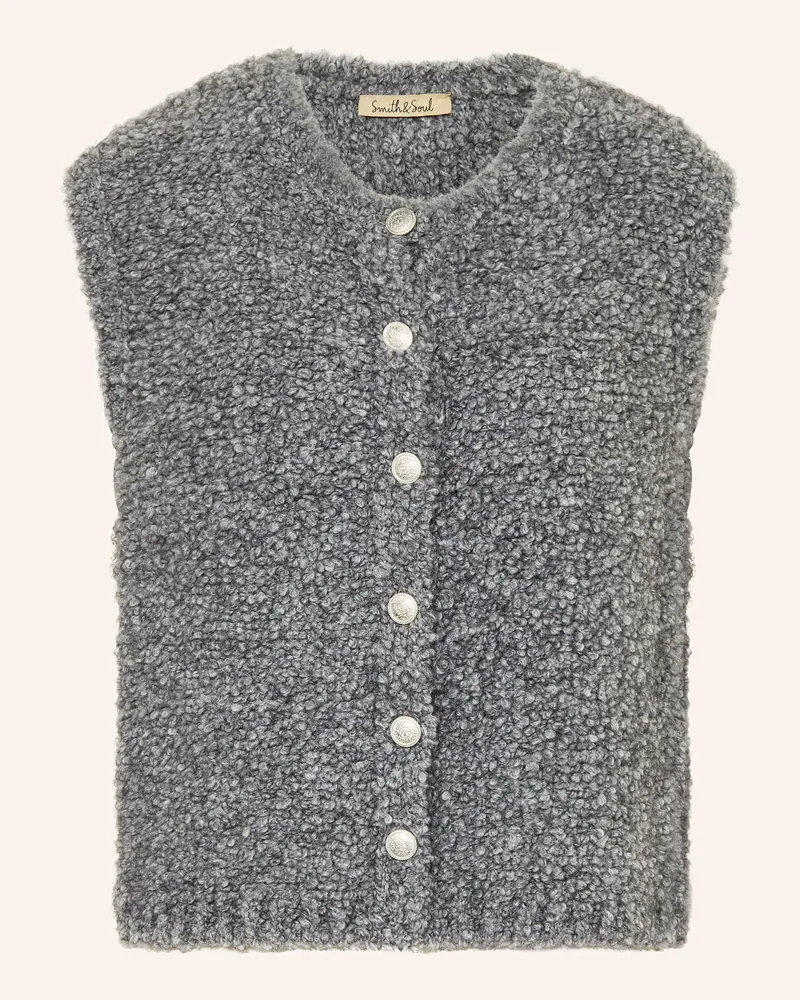 Smith & Soul Strickweste aus Bouclé Grau