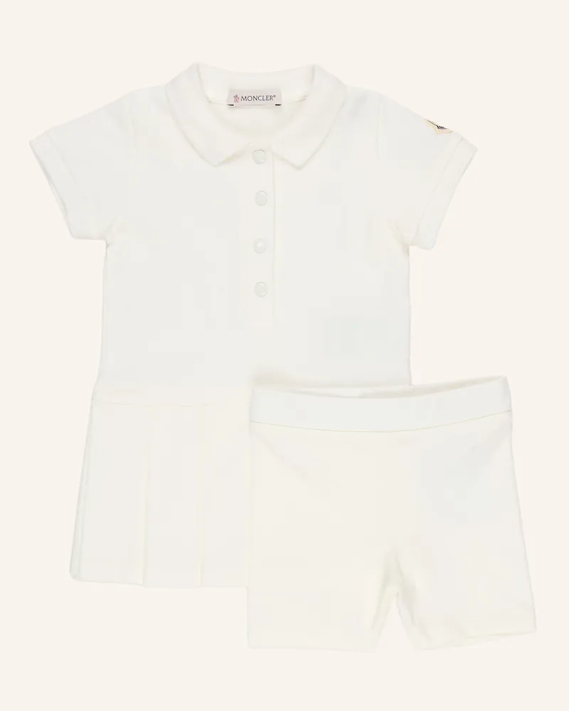 Moncler Set: Piqué-Polokleid und Shorts Ecru