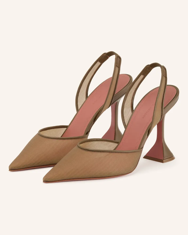 Amina Muaddi Slingpumps Holli beige Taupe