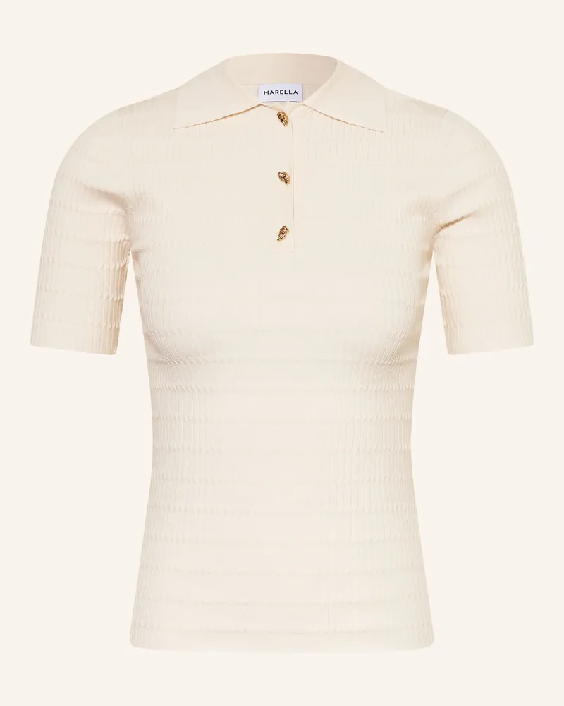 MARELLA Strick-Poloshirt weiss Creme