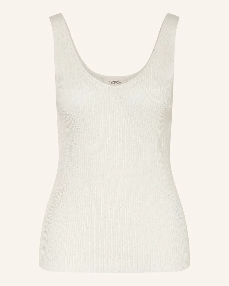 Cartoon Stricktop mit Pailletten Ecru