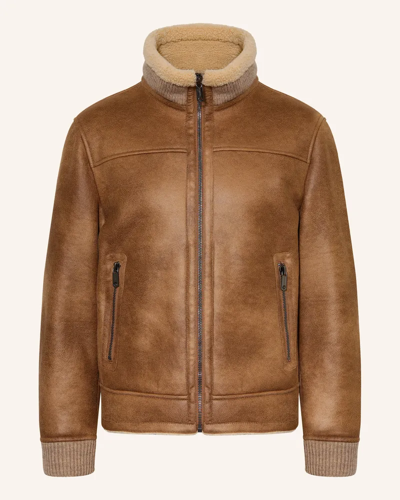 Milestone Jacke Msriano In Lederoptik beige Camel