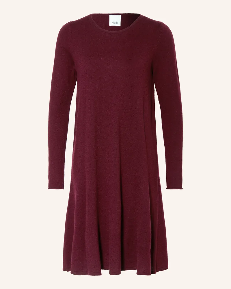 ALLUDE Strickkleid mit Cashmere Dunkelrot