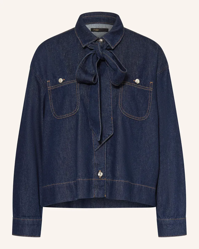 Maje Jeansbluse mit abnehmbarer Schluppe Blau