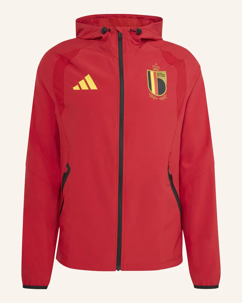 adidas BELGIEN TIRO TECH WINDBREAKER MIT DURCHGEHENDEM REISSVERSCHLUSS Rot