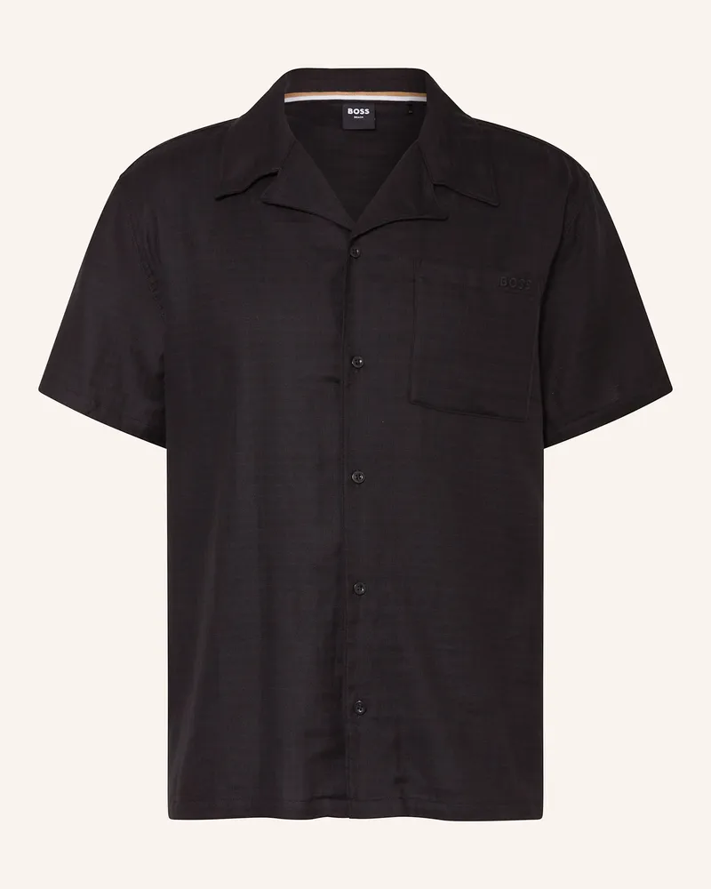 HUGO BOSS Resorthemd VIDA Comfort Fit Schwarz