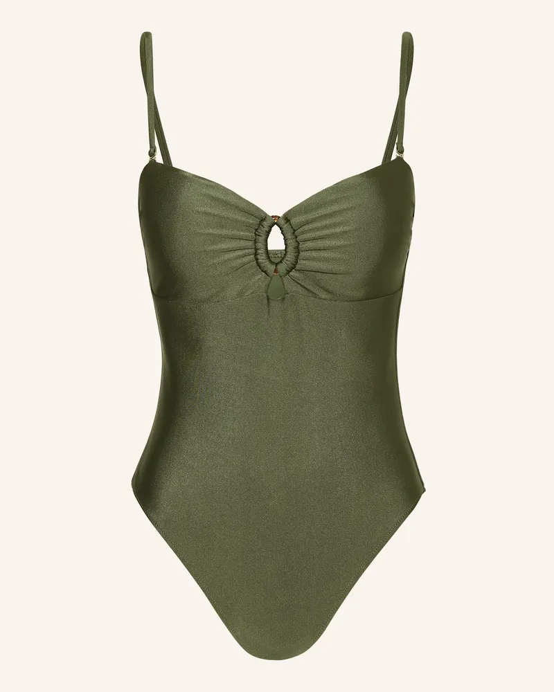 Mrs & HUGS Bandeau-Badeanzug mit Cut-outs Grün