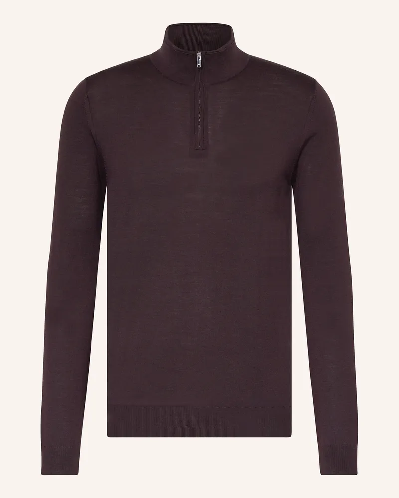 Reiss Troyer BLACKHALL aus Merinowolle Dunkelrot