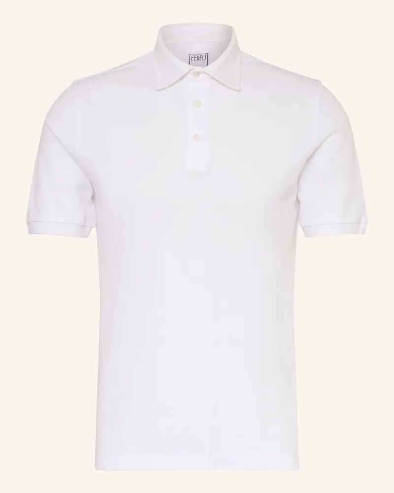 Fedeli Piqué-Poloshirt NORTH Weiss
