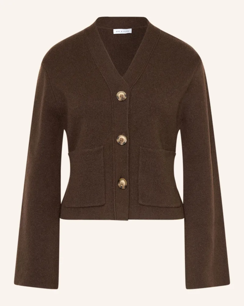 Mrs & HUGS Strickjacke Mit Cashmere braun Braun