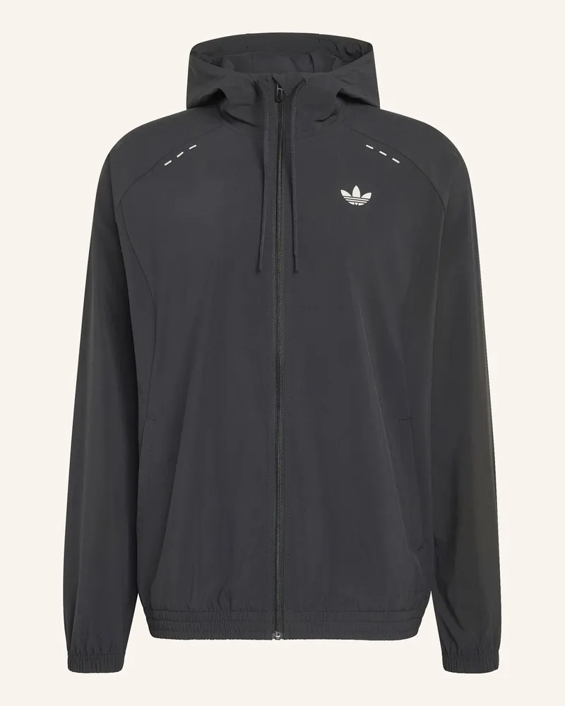 adidas Tech Trefoil Essentials Originals Jacke, Kapuze, Durchgehender Reissverschluss schwarz Schwarz