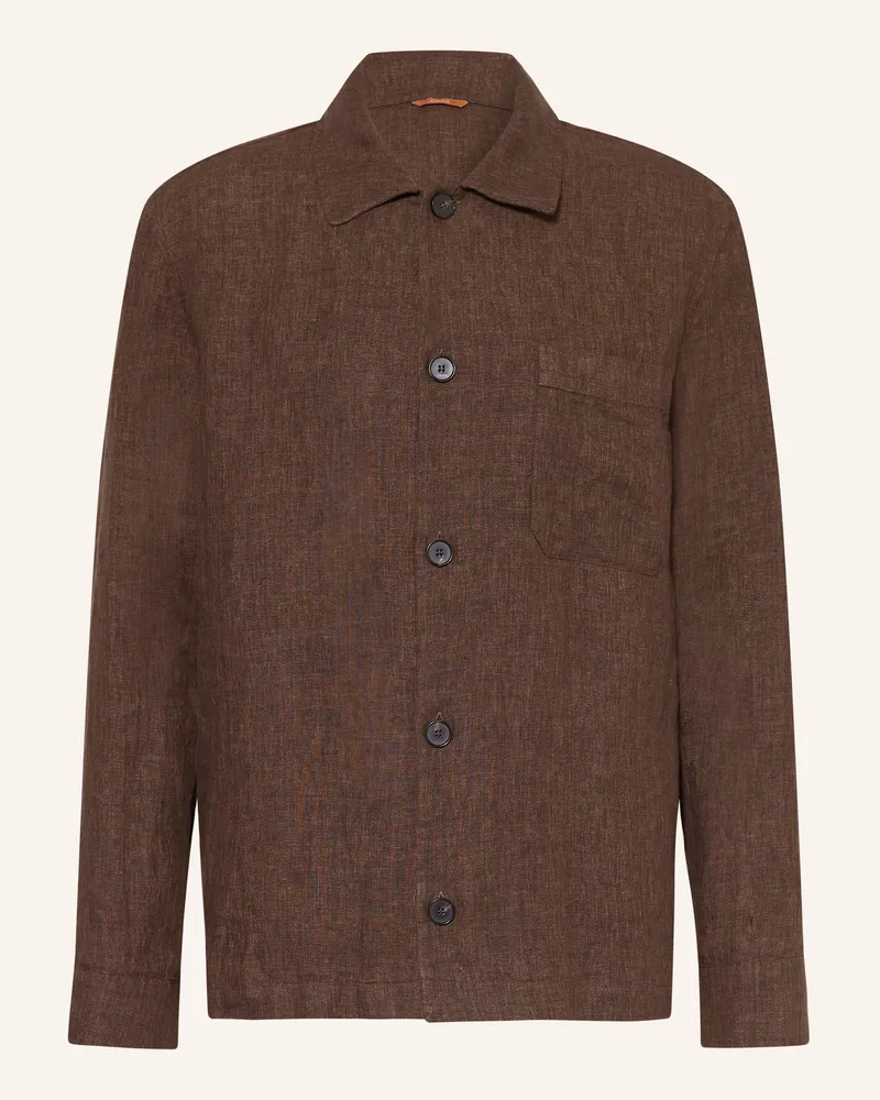 CRUNA Leinen-Overshirt Cardiff braun Dunkelbraun