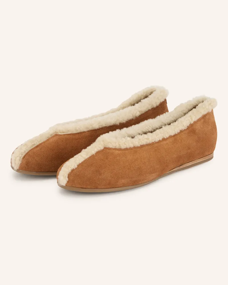 Ancient Greek Sandals Ballerinas Aeropi braun Cognac
