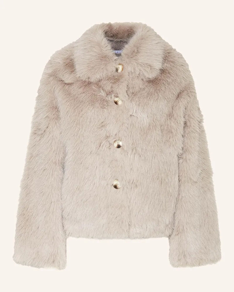 Mrs & HUGS Kunstpelz-Jacke grau Hellgrau