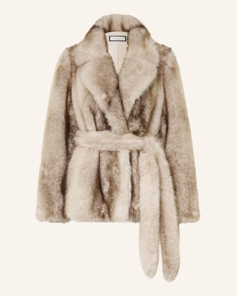 SEM PER LEI Kunstfell-Jacke weiss Creme