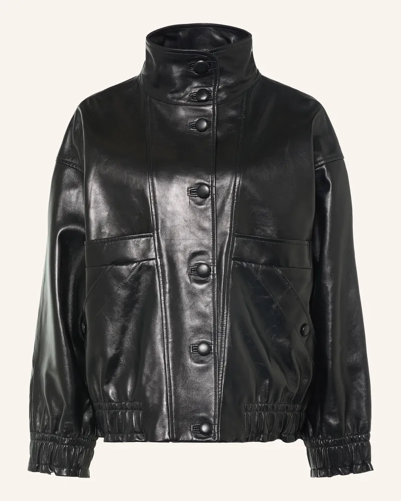 Sandro Lederjacke schwarz Schwarz