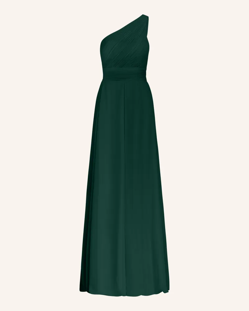Apart One-Shoulder-Kleid mit Plissees Dunkelgrün