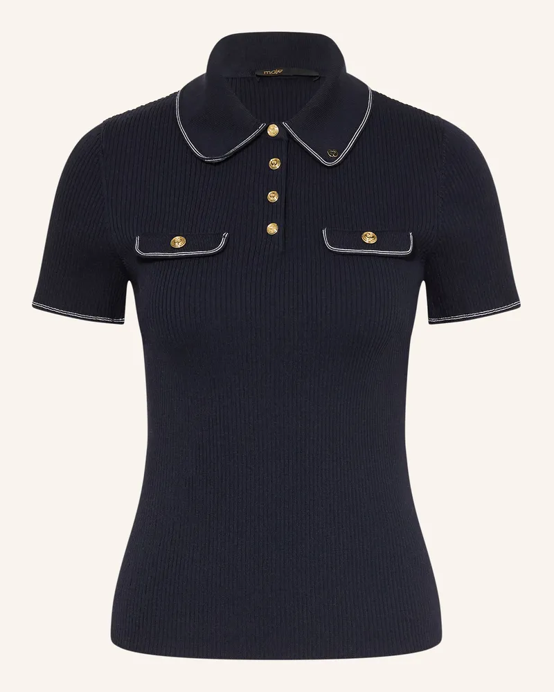 Maje Strick-Poloshirt blau Dunkelblau