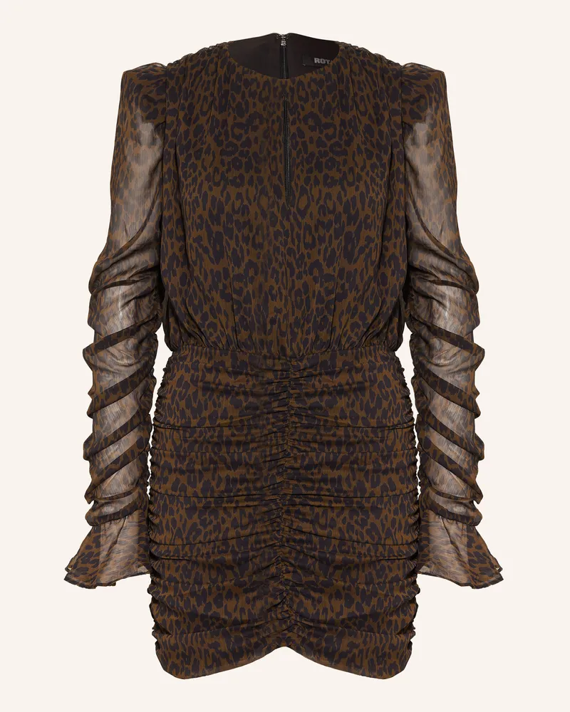 ROTATE Birger Christensen Kleid Mit Volants braun Dunkelbraun
