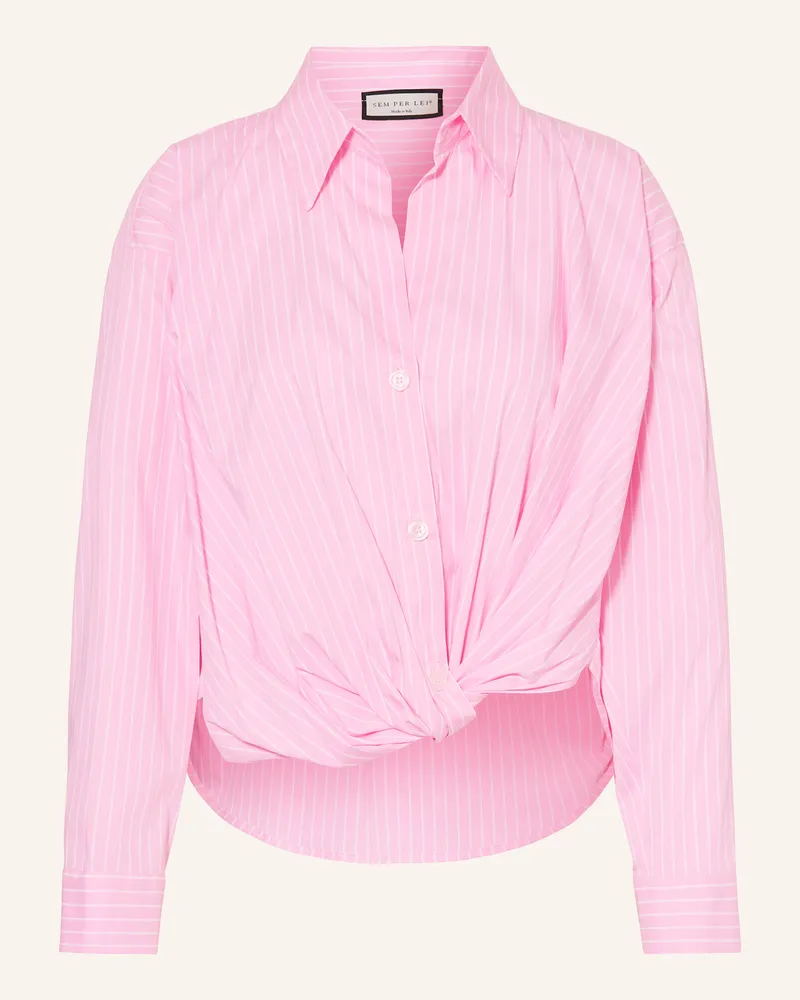 SEM PER LEI Hemdbluse rosa Weiss