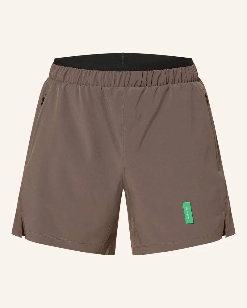 District Vision 2-In-1-Trainingsshorts 7" gruen Braun