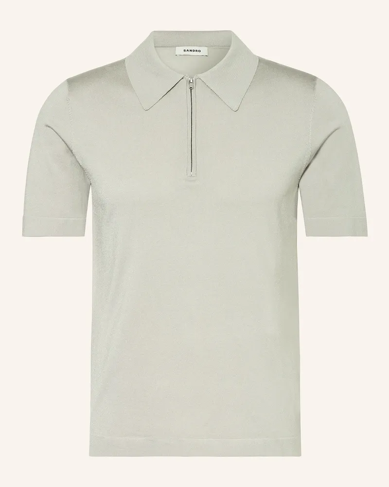 Sandro Strick-Poloshirt Hellgrün