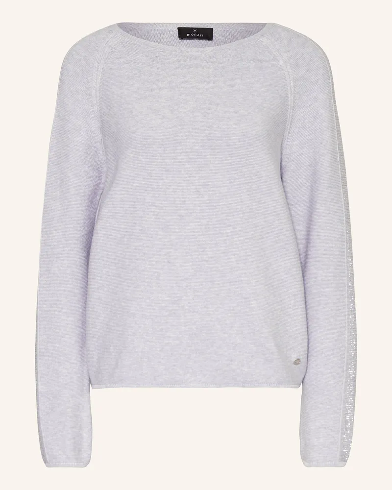 monari Pullover mit Schmucksteinen Hellgrau
