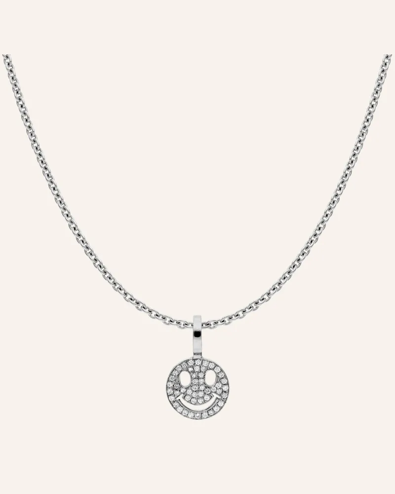 CADA Kette TINY SMILING FACE Weissgold