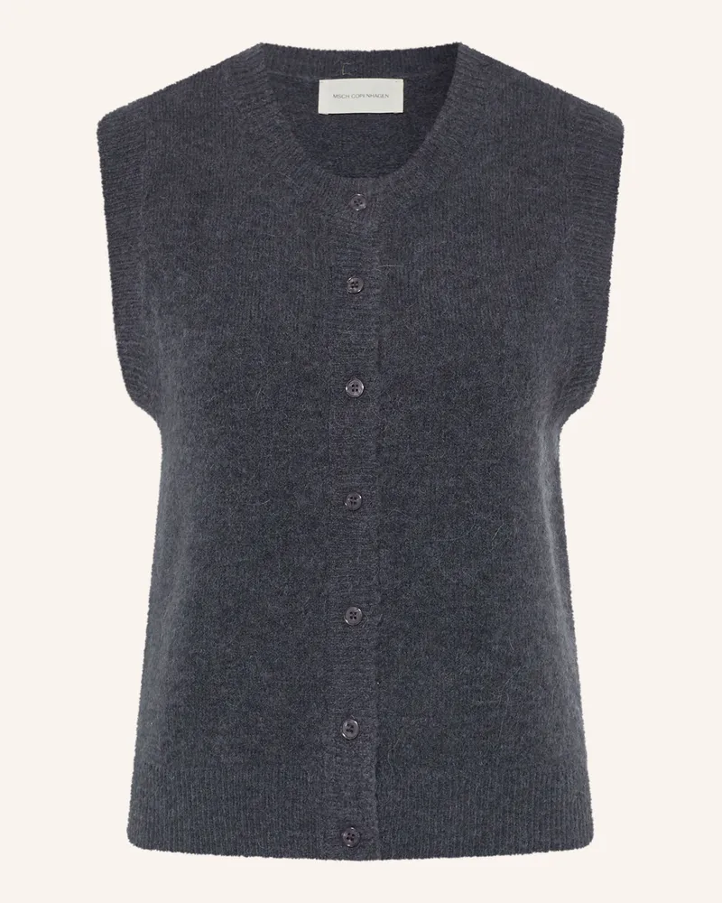 MOSS COPENHAGEN Strickweste Mschbondie blau Dunkelgrau