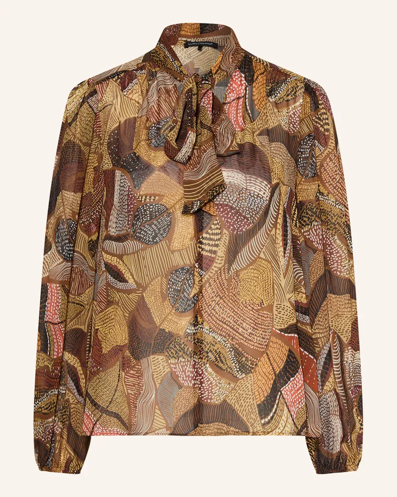 Luisa Cerano Schluppenbluse braun Camel