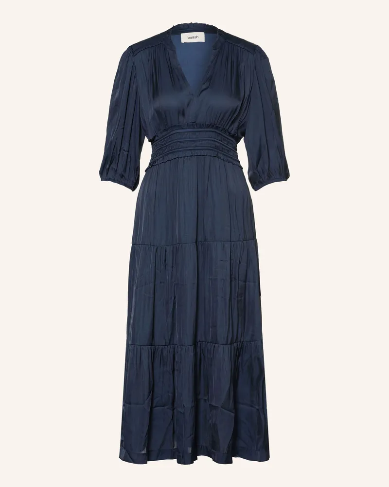 ba&sh Satinkleid Cleli Mit 3/4-Arm blau Petrol