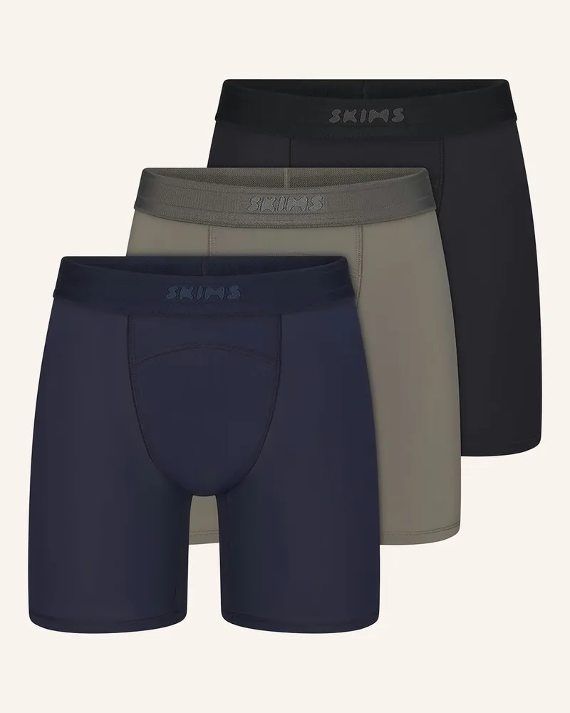 SKIMS 3er-Pack Boxershorts Skims Flexs blau Navy