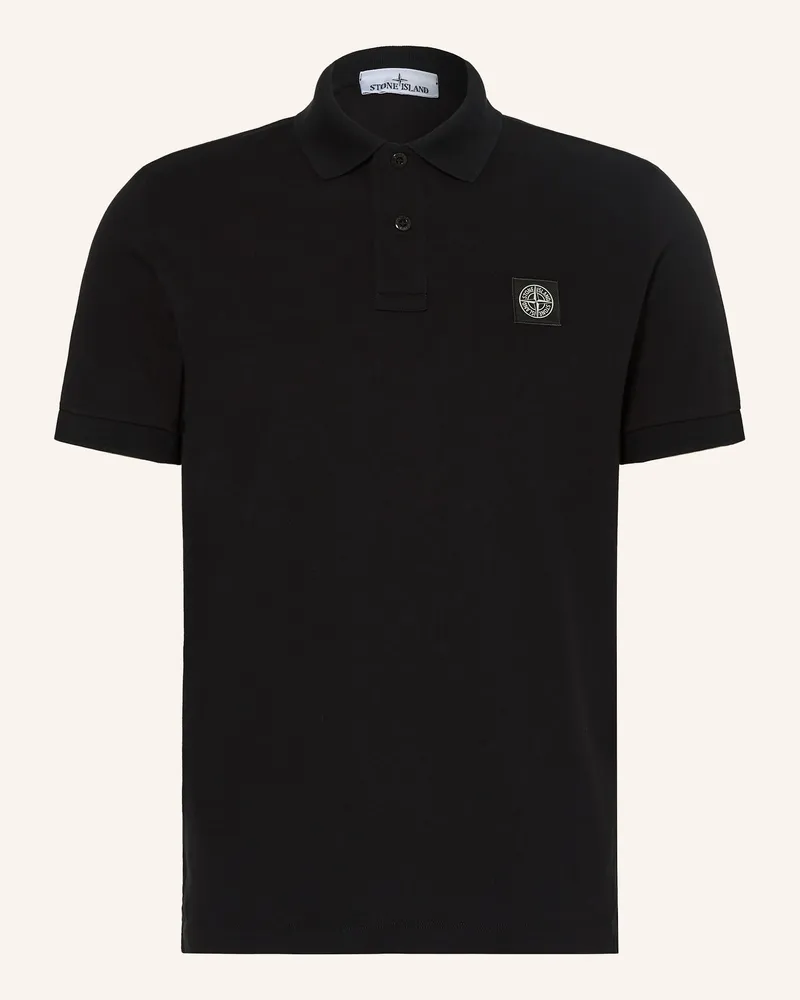 Stone Island Piqué-Poloshirt Schwarz