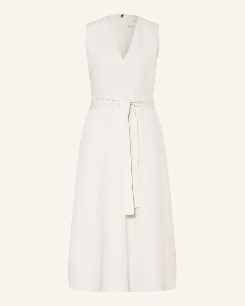 Calvin Klein Kleid mit Leinen Ecru