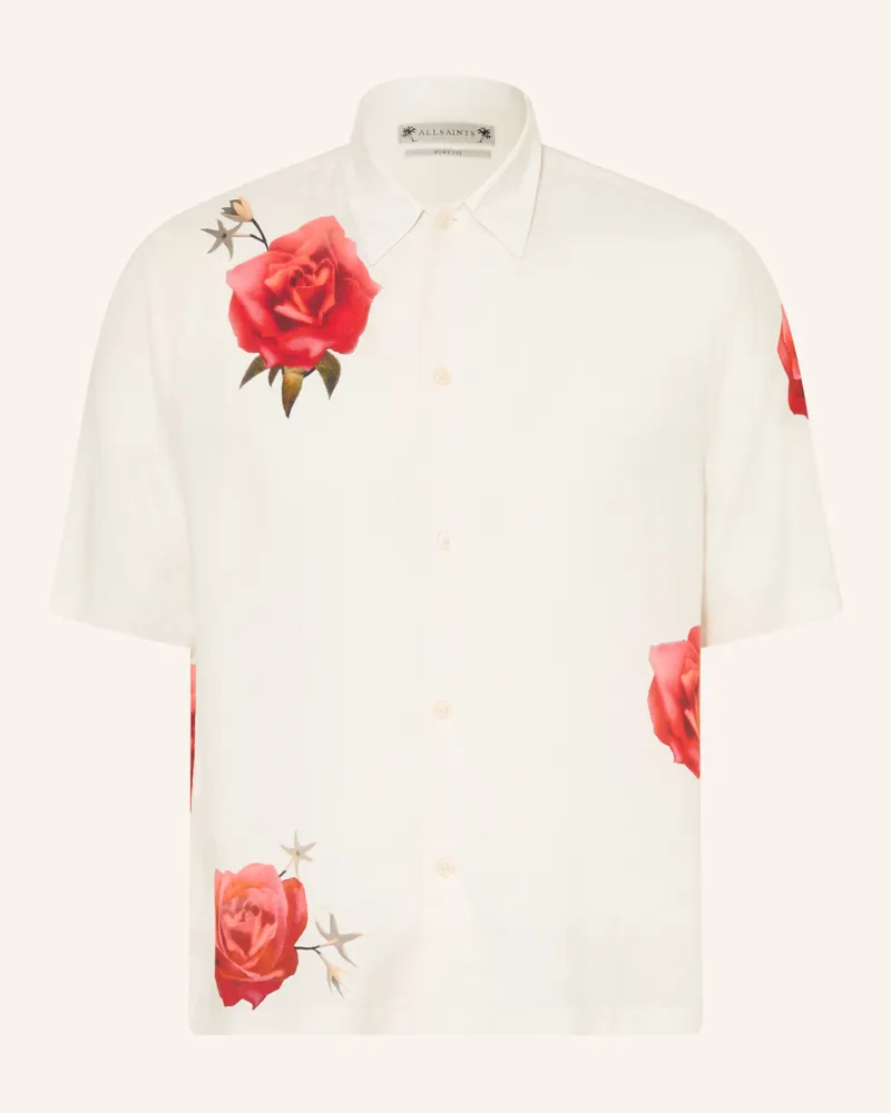 AllSaints Kurzarm-Hemd Fleur Fazed Comfort Fit beige Ecru