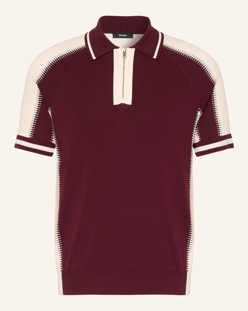 Reiss Strick-Poloshirt Elmers rot Dunkelrot
