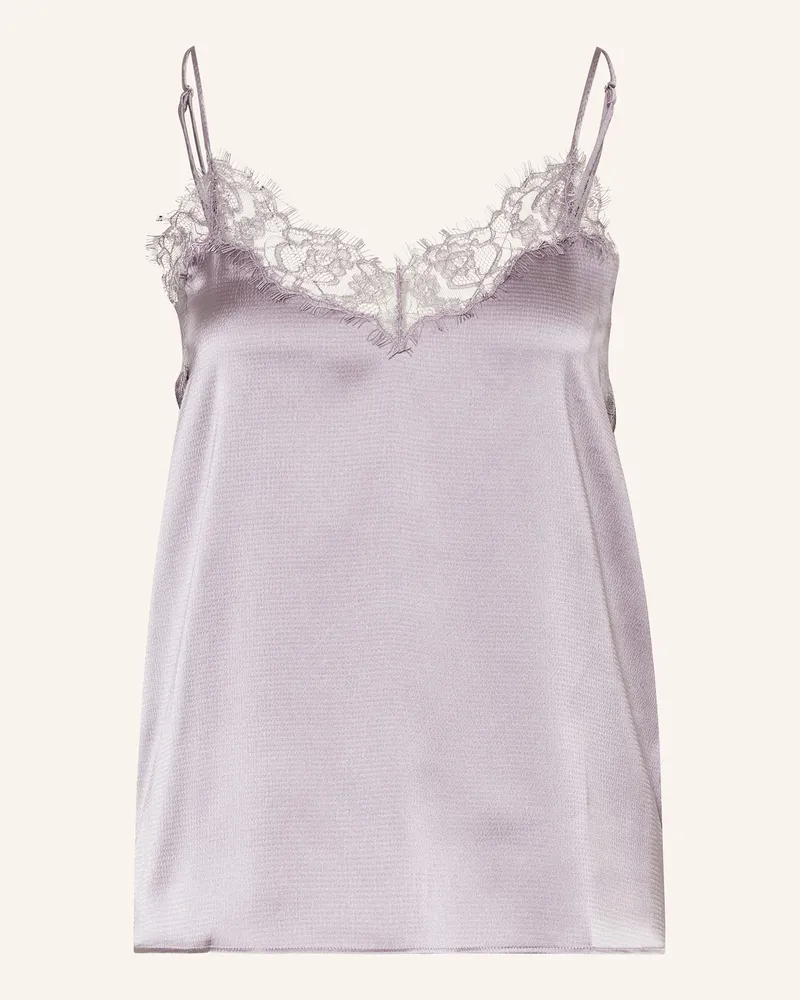 HUGO BOSS Satintop ILESSY mit Spitze Helllila