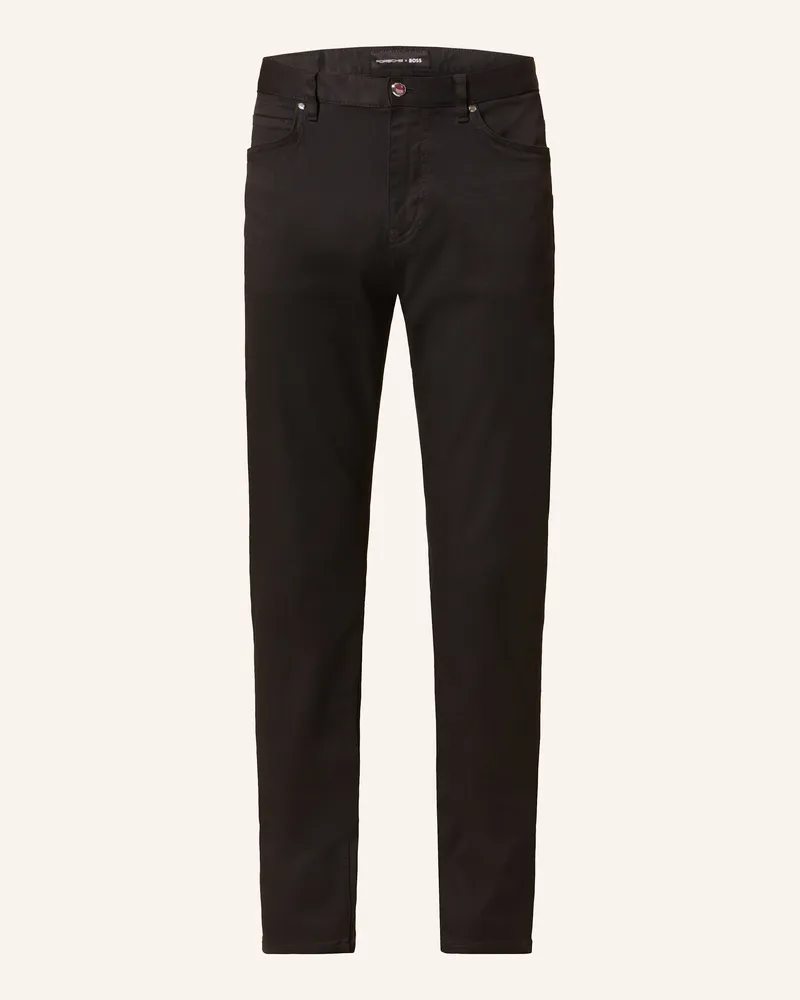 HUGO BOSS Jeans Taber Tapered Fit schwarz Schwarz