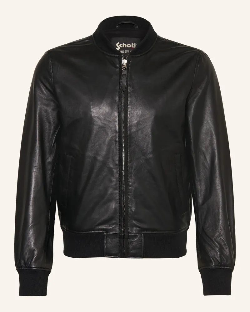 Schott N.Y.C Lederjacke schwarz Schwarz